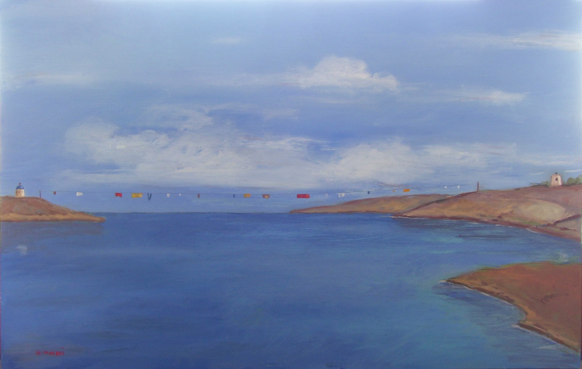 35. INCONTRO TRA ORIENTE ED OCCIDENTE (olio su tavola - 50x70 cm - anno 2011)