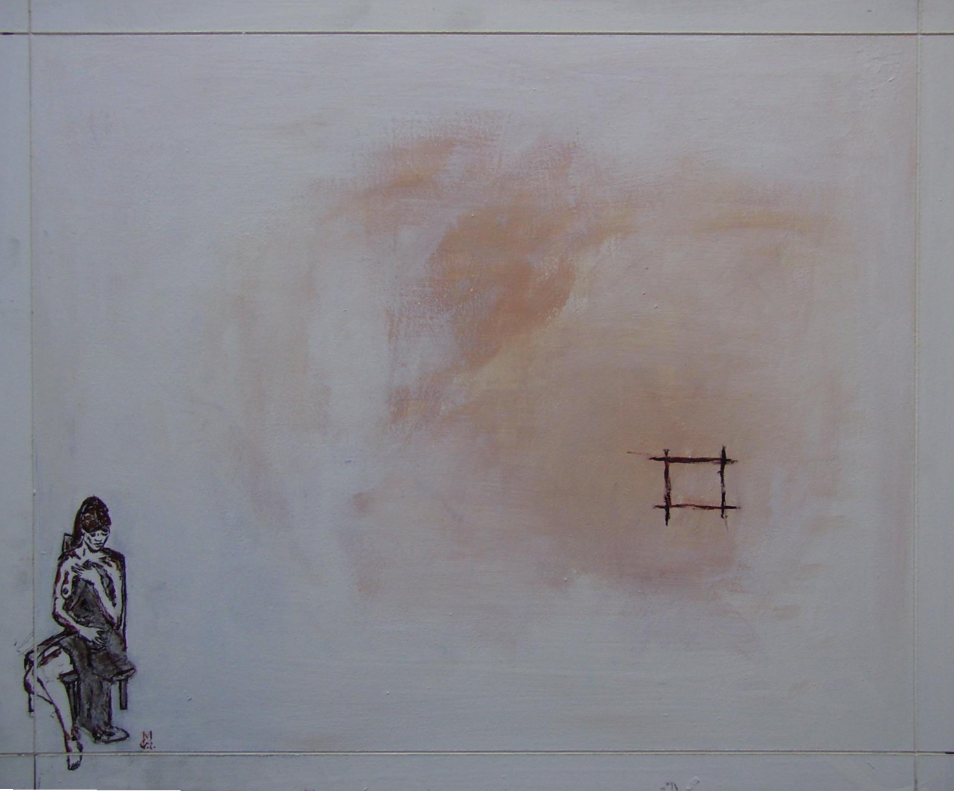 37. LA FINESTRA SUL CONFINE (acrilico su tavola- ottobre 2011 - 60x50 CM)